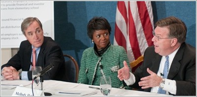 John Brennan, Mellody Hobson, and Paul Schott Stevens